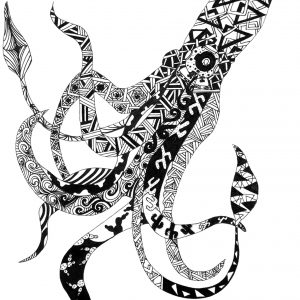 Black and White Dragonfly Artwork