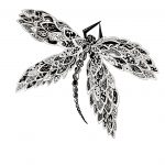 Dragonfly Black and White Artwork